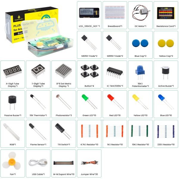Keyestudio Basic Starter Kit for Arduino 20 projects