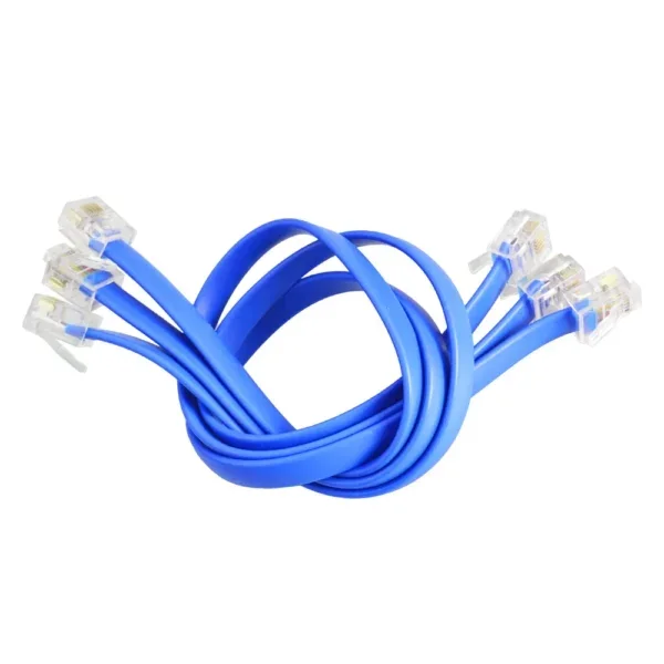 5pcs Blue RJ11 Connection Cable 30cm Easy-plug with Crystal Port